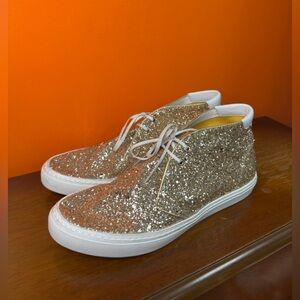 Yves Saint Laurent Silver Glitter Sneakers